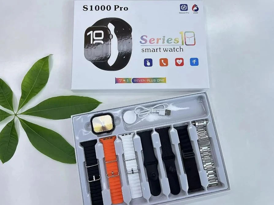 S1000 Pro Series 10 Watch – All-in-One Smart Device with 7+1 Designer Strap Kit and Real-Time Health Sensors